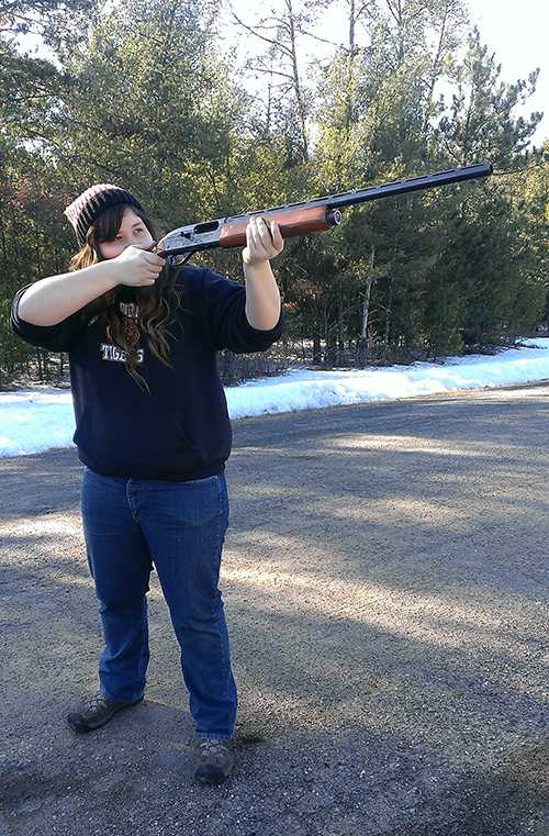 New Tiger Shooter, Junior, Mackenzie Quackenbush, attends her first practice shoot of the season.