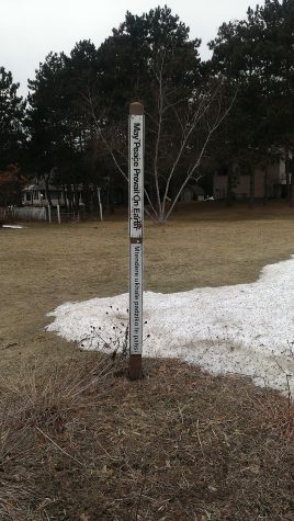 Peace Poles are found all over the world built with the hope of unifying people of all diversities. This peace pole can be found in Senior Kjell Bakken’s front yard.